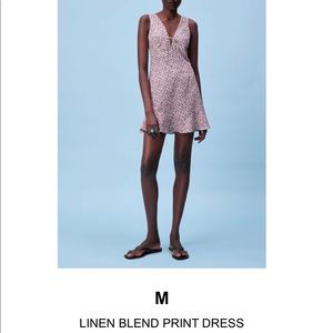 ZARA linen blend floral dress